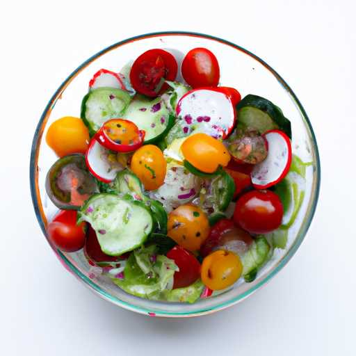 A colorful salad bowl with fresh vegetables